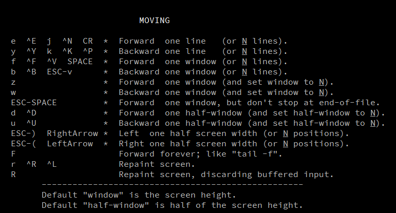 mysql pager help